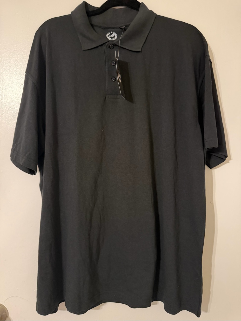 Men's Black Polo Shirt with Subtle Logo Detail